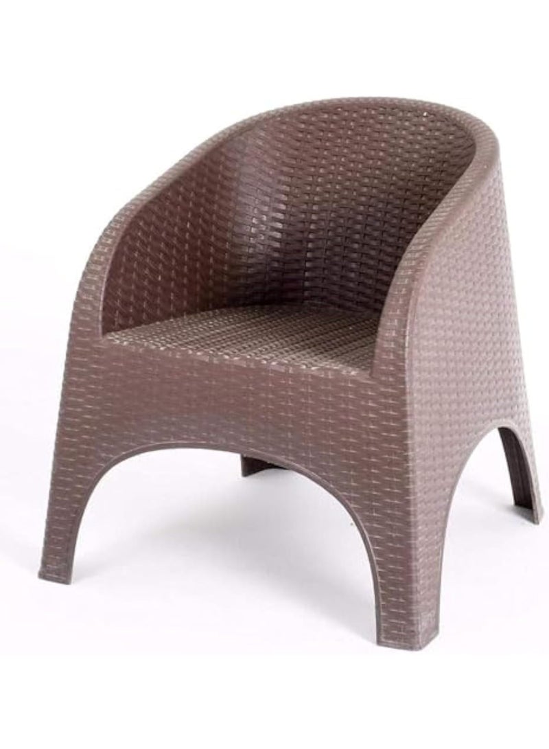 كرسي بلاستيك بتصميم راتان للاستخدام الخارجي للحديقة البلكونة التراس التخييم والمسبح مقاوم للعوامل الجوية مريح وخفيف قابل للتخزين والتنظيف - Image 1